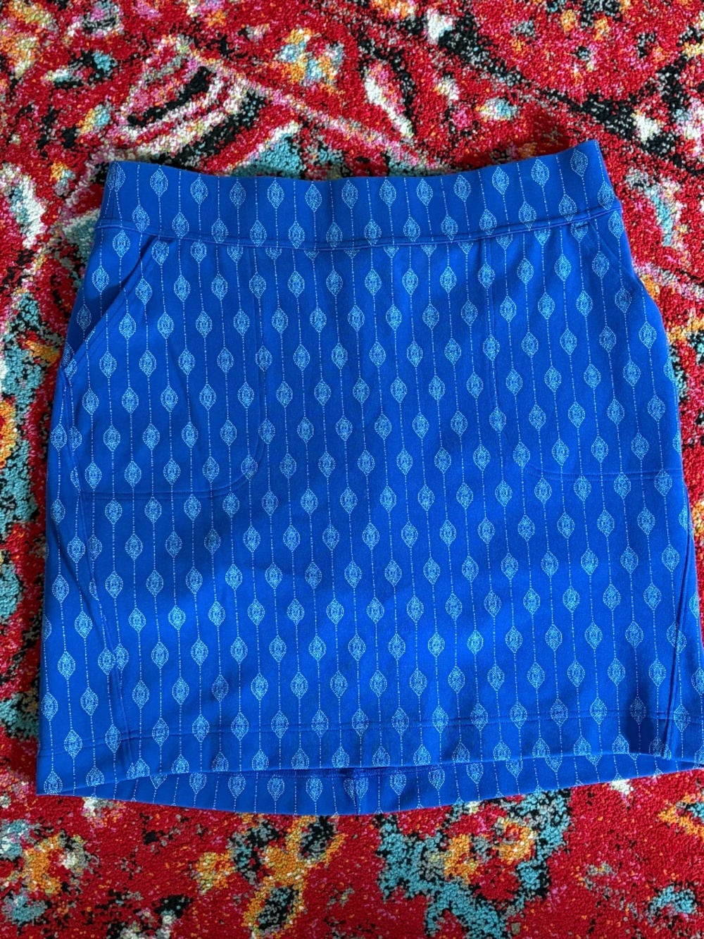Duluth Trading Company NoGA Natural Cotton Skort in Sapphire Batik